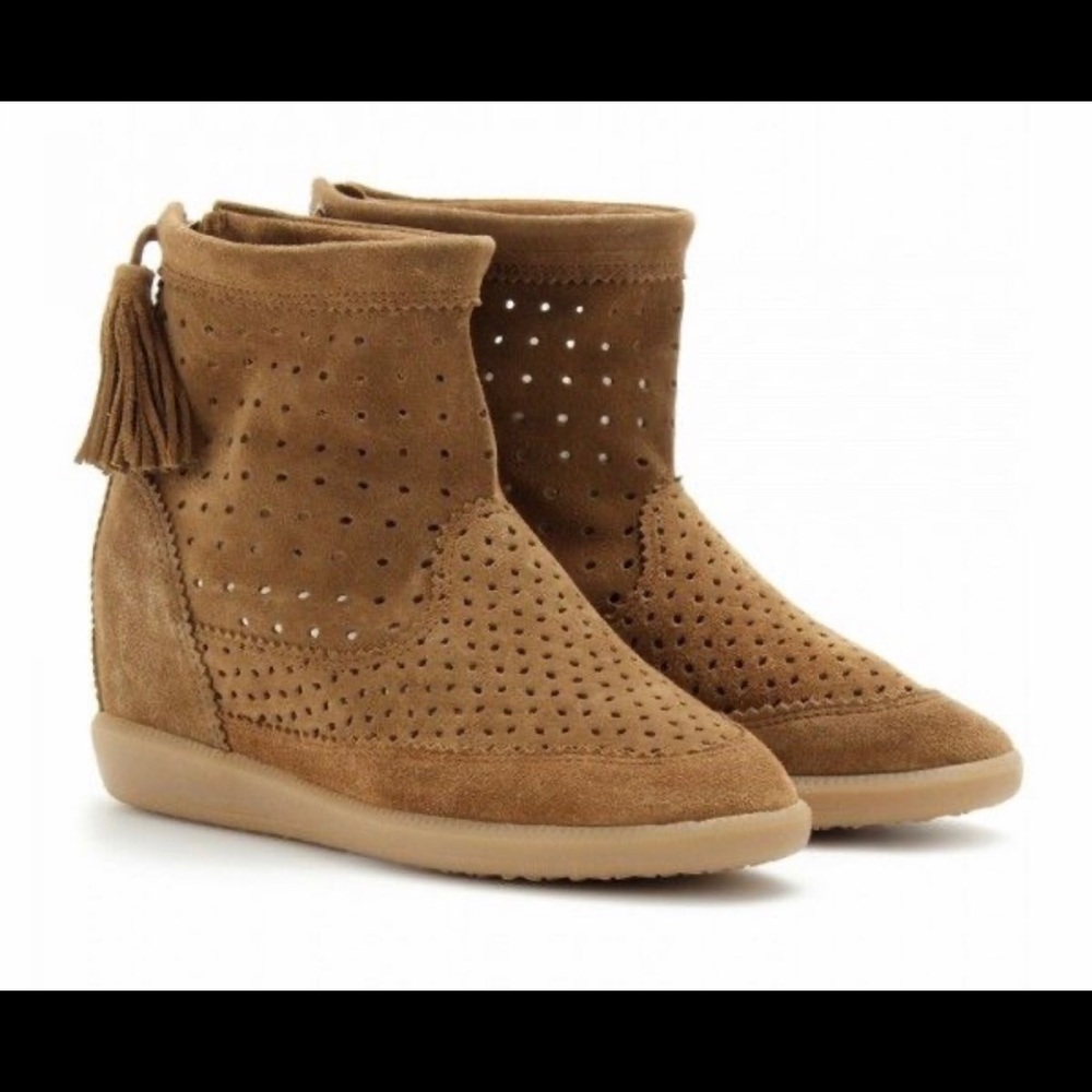 Isabel Marant Basley Brown Suede Booties Size 37